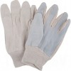 Standard Quality Split Cowhide Leather Palm Gloves Ladies Unlined Split Cowhide Knit Wrist Cotton     Leather Gloves